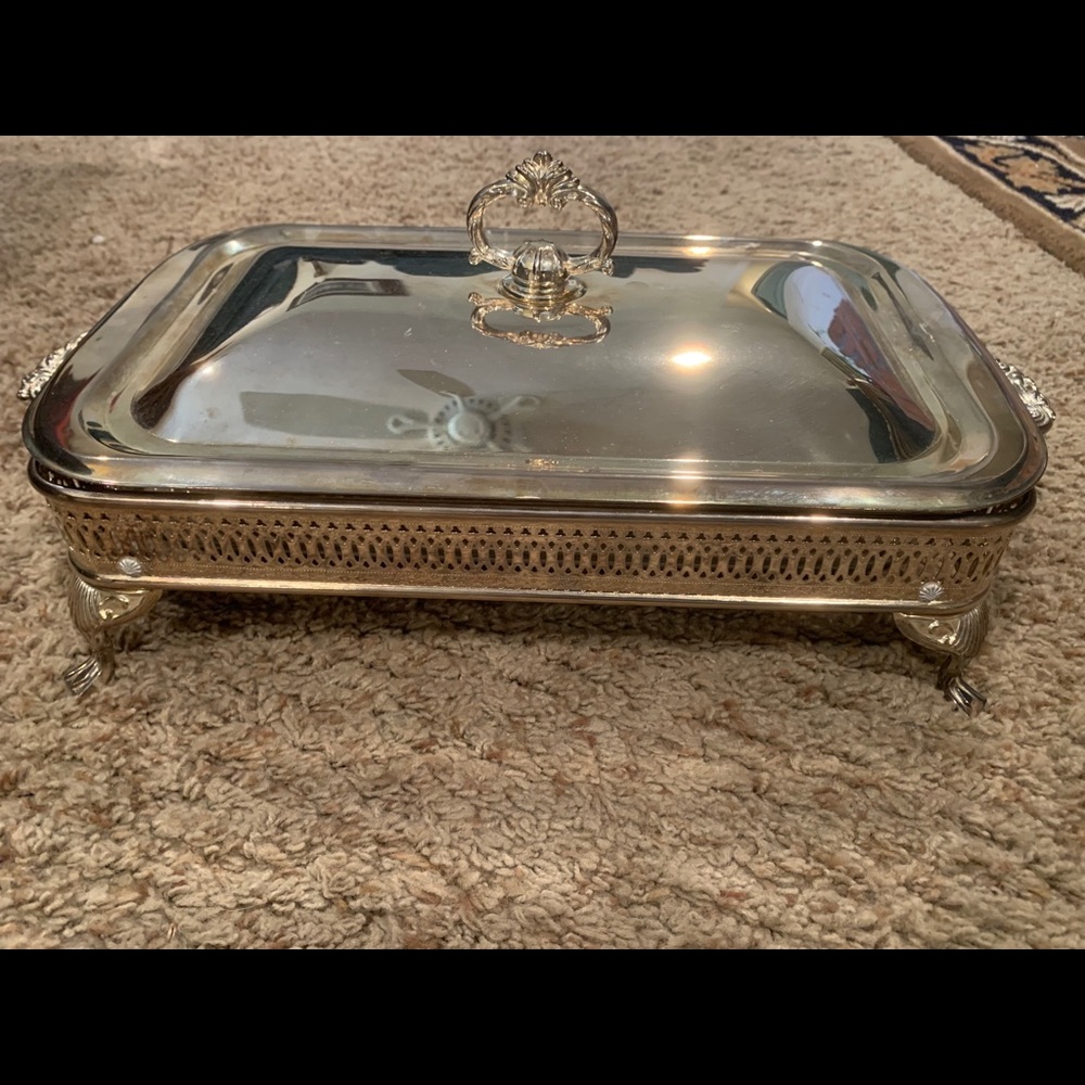 Silver plated casserole dish
